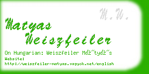 matyas weiszfeiler business card